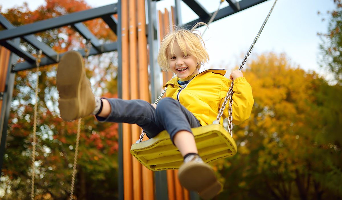 A boy on a swing
